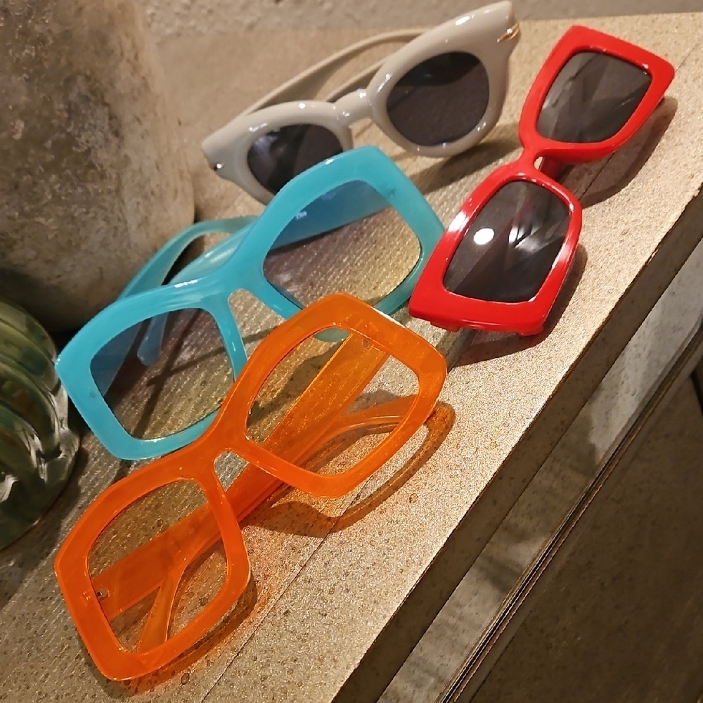 Stylish Sunglasses - Orange, Blue, Red And Taupe